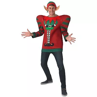 Buy Rubies Mens Oversized Elf Christmas Jumper BN5610 • 17.59£