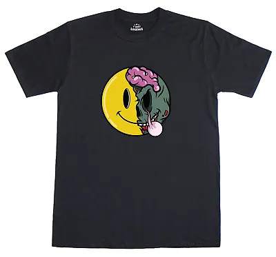Buy Zombie Emoji Face Horror Halloween Funny Mens Cotton T Shirt • 11.99£