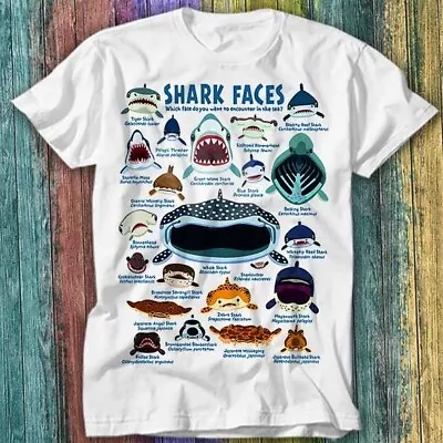 Buy Shark Faces Marine Sea Life Captain Gift Planet Universe T Shirt Top Tee 299 • 6.70£