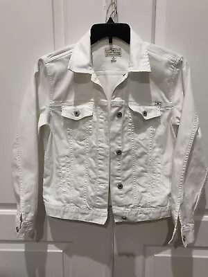 Buy Lucky Brand Denim Jacket Womens M White Jean Button Down Classic Denim Trucker • 23.65£
