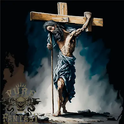 Buy Jesus Christ Carrying His Cross Mens T-Shirt 100% Cotton • 10.75£