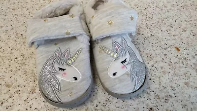 Buy Next Girls Grey Unicorn Slippers UK7 Infant • 10£