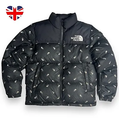Buy The North Face Youth Junior Retro Nuptse Jacket Black All Over Print Size Large • 65£