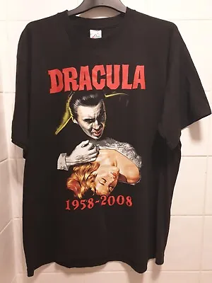 Buy Hammer Films 50th Dracula Anniversary Fan Tshirt Vintage 2008 XL 48  Dual Sided. • 64.99£