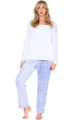 Buy Ex UK Brand Loungewear Pyjamas Set Womens Ladies PJ Top Bottoms Cotton Size 8-34 • 14.99£