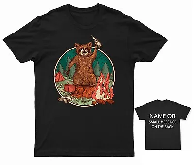 Buy Raccoon Beer Campfire T-Shirt Customizable Humorous Outdoors Tee • 13.95£