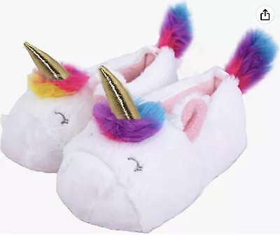 Buy Plush Unicorn Slippers For Girls Uk Size 11-12 • 9.99£