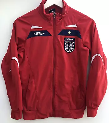 Buy Vintage ENGLAND Football Track Jacket Umbro Red Full Zip Boys Youth Medium M MB • 19.95£