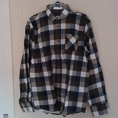 Buy New With Tags Green/cream 'Brave Soul' Flannel Check Long Sleeve Shirt Size M • 8£