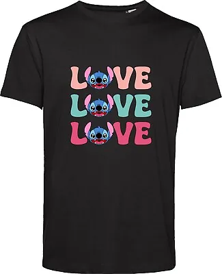 Buy Lilo & Stitch T Shirt Love Love Love Superhero Cartoon Lovers Unisex Gift Top • 11.99£