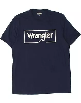 Buy WRANGLER Mens Graphic T-Shirt Top XL Navy Blue Cotton BO12 • 16.95£