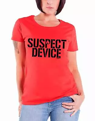 Buy Stiff Little Fingers T Shirt Suspect Device New Official Womens Skinny Fit Red • 16.95£