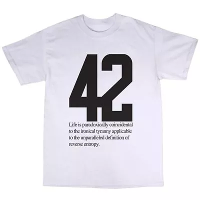 Buy Number 42 Hitchhiker's Guide Inspired T-Shirt 100% Premium Cotton Douglas Adams • 14.97£