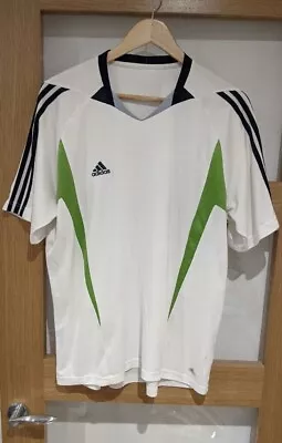 Buy Adidas Predator Retro 2008 White Green 3 Stripe Fitness Football Gym T Shirt L • 12.99£
