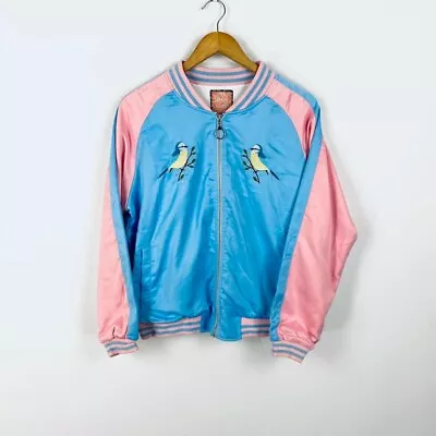 Buy Kawaii Vibes Embroidered Bomber Sukajan Souvenir Varsity Jacket Size 12 • 10£