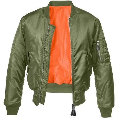 Buy Brandit MA1 Jacket Security Mens Bomber Flight Police Nylon Tactical Flyer Olive • 57.95£