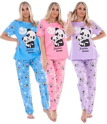 Buy Ladies Pyjama Set Animal Printed Panda Teddy Short Sleeve Loungewear Nightwear • 12.95£