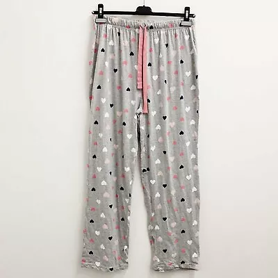 Buy Evans Grey Heart Print Curve Fit Pyjama Bottoms UK 14/16 • 14£