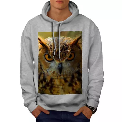 Buy Wellcoda Owl Face Photo Animal Mens Hoodie, Smart Casual Hooded Sweatshirt • 25.99£