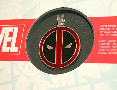 Buy Marvel Comics Deadpool Red Logo Pendant Necklace .925 Silver WYP Chimi-Changas • 172.49£