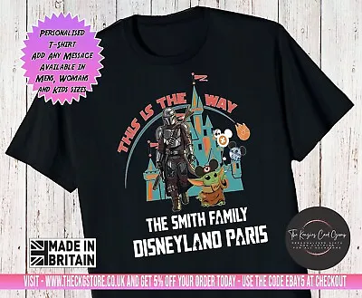 Buy Personalised Disneyland Paris Mando Star Wars Matching Family Trip T Shirt V2 • 10.25£