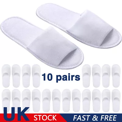 Buy 20 30 Pairs Disposable Towelling Hotel Slippers Terry Non Slip Guest Open Toe • 7.99£