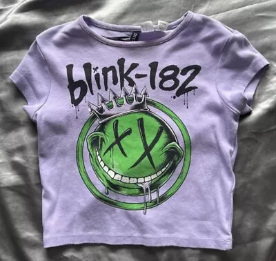 Buy Blink 182 Crop Top Pop Punk Rock Band Merch T Shirt Ladies Size XS Tee • 14.25£