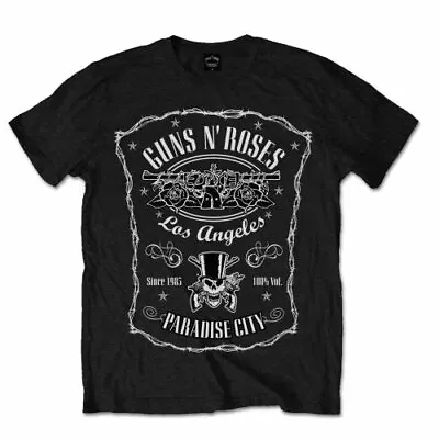 Buy Official Guns N Roses T Shirt Paradise City Label Black Mens Classic Rock Tee • 14.88£
