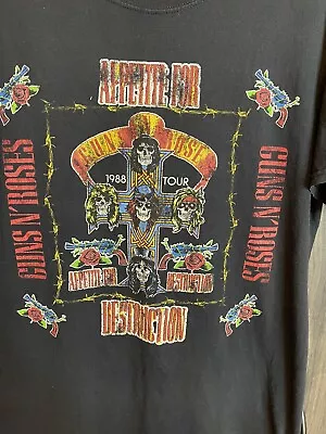 Buy GUNS N ROSES Appetite For Destruction T SHIRT Large 1988 World Tour 2019 Reprint • 18.89£