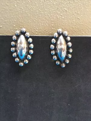 Buy Vintage Taxco Sterling Heavy Studded High Dome Screw Back Earrings 925 • 19.73£