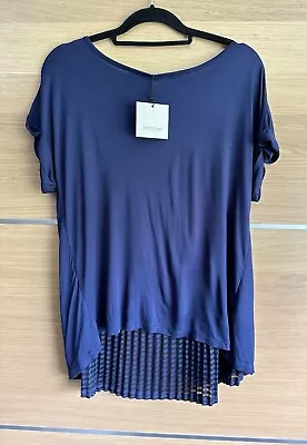 Buy Great Plains John Lewis Size M Uk 12 Navy Blue Top T Shirt Wrap Back Bnwt BA5 • 13.99£