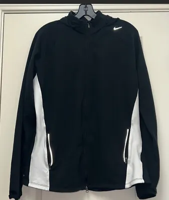 Buy Women’s Black Nike Dri-Fit Zip-Up Running Jacket W/Hood, XL • 22.10£