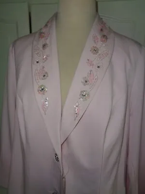 Buy Pink With Jeweled  Trim  Evening Jacket/ Mother Of The Bride  Jacket   Uk 22 • 39.99£