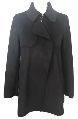 Buy H&m Womens Short Jacket Black Faux Suede Size Xs • 5.99£