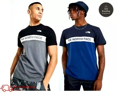 Buy The North Face Mens T Shirt Woven Colour Block TNF Crew Neck Cotton Casual Tee • 16.99£