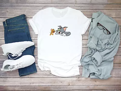 Buy Tom And Jerry Make Fun Short Sleeve White Men's T Shirt K969 • 9.92£