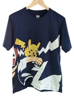 Buy Uniqlo X Pokemon T-Shirt - Medium - Blue - Free P&P - Pikachu Ash Anime Pokeball • 22£