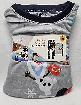 Buy Disney's 100th Anniversary Unisex Kids Holiday Family Pajamas Set, Size 12/New • 8.27£