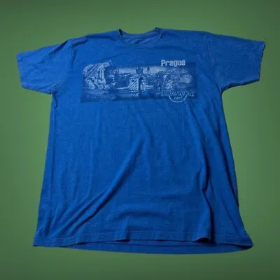 Buy Blue Hard Rock Cafe T-Shirt Graphic Tee Music Travel Size Large Prague • 9.95£