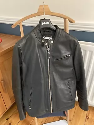 Buy Black Schott NYC Biker Leather Jacket Large Hardly Worn • 200£