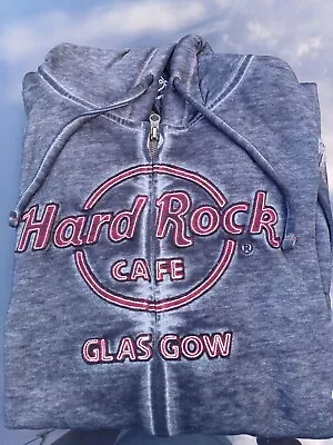 Buy Hard Rock Cafe Glasgow Grey Hoodie Zip New With Tags Size XX LARGE • 23£