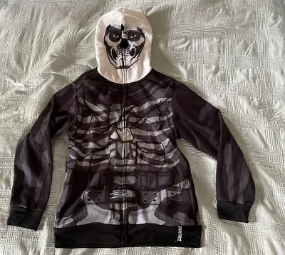 Buy FORTNITE SKULL TROOPER Boys Skeleton Hoodie Mask Jacket (Size Large) • 11.33£