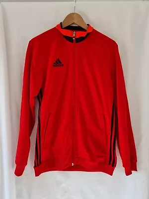 Buy Adidas Jacket Size Medium Red And Black Zip Up Long Sleeve • 15£