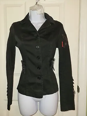 Buy Vintage Tripp NYC Black Jacket Coat M Goth Punk Emo Y2K Steampunk • 42.52£