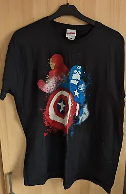 Buy Captain America Iron Man T Shirt 2XL Black Graphic Print Marvel Civil War • 9.99£