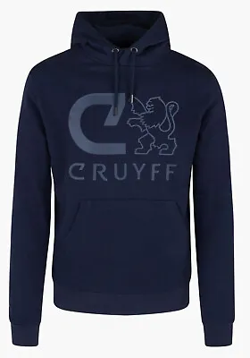 Buy Cruyff Hernandez Medium Hoodie Navy Front-Pocket Mens Sports Casual Sweatshirt • 25£