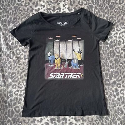 Buy Star Trek Cat Tshirt Black M Womens Geek Sci Fi Beam Meow Up New Funny Spock • 24.99£