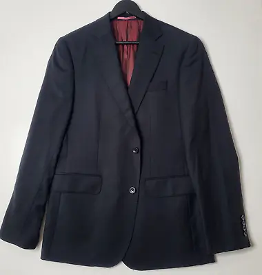 Buy Charles Tyrwhitt Merino Wool SUPER 100s Twill Suit Jacket Black 40L Slim Blazer • 49.95£
