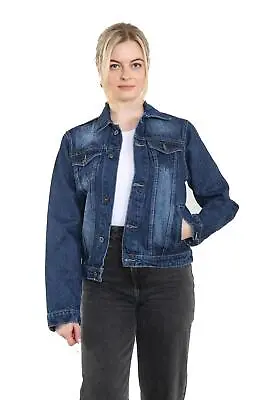 Buy Womens Denim Jacket Ladies Casual Stretch Button Up Classic Jeans Casual Coat UK • 14.90£