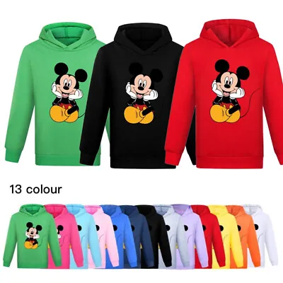 Buy Kids Boys Girls Mickey Mouse Hoodie Sweatshirt Casual Hooded Jumper Pullover UK • 9.49£